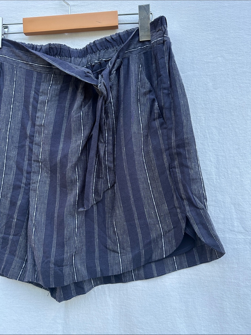 Gentle Fawn Hudson Striped Navy Tie-Waist Women’s Shorts - Picture 2 of 10